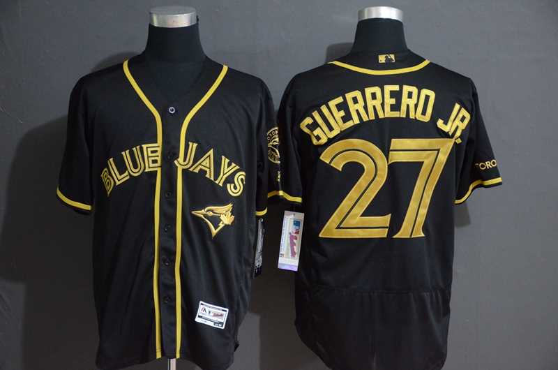 Blue Jays 27 Vladimir Guerrero Jr. Black Gold Flexbase Jersey,We sell and wholesale Blue Jays 27 Vladimir Guerrero Jr. Black Gold Flexbase Jersey on line form chian!